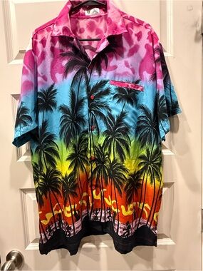 VHO Men's Hawaiian Short-Sleeve Button Shirt - XXL